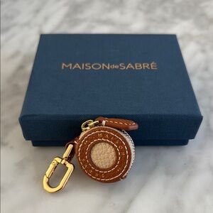Maison de Sabré Brown Leather Keychain Charm
